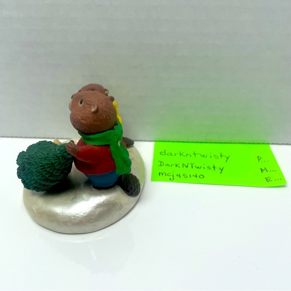 Vintage 1990 Hallmark Tender Touches Chopping Down the Xmas Tree Figurine - Picture 4 of 10